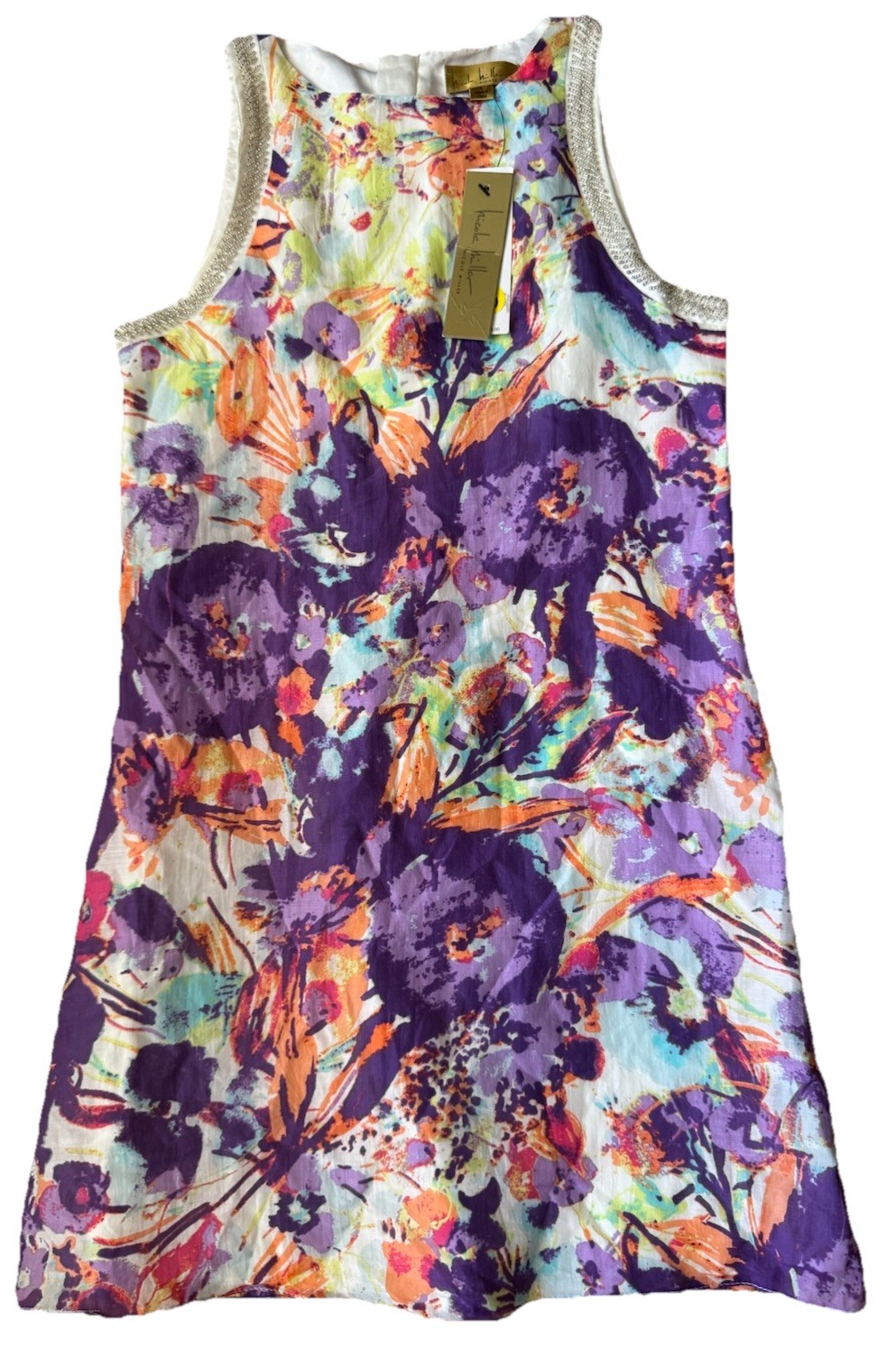 NWT Nicole Miller Silk/Cotton Sheath Special Occasion Dress Girls Large