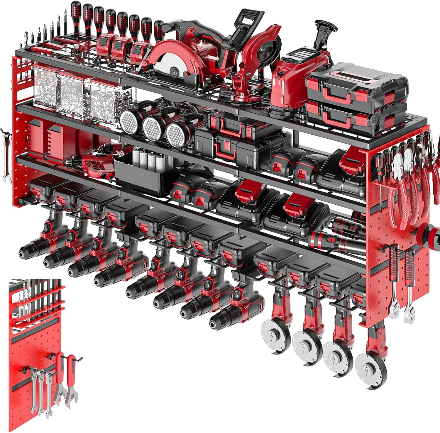 Power Tool Organizer Wall Mount, Cordless Drill Hanger Storage Rack 8 Drill Hold Power Tool Organizer Wall Mount, Cordless Drill Hanger Storage Rack 8 Drill Hold