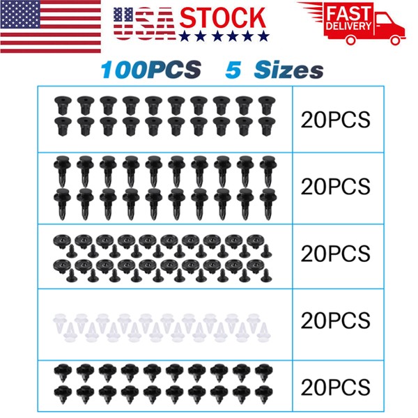 100X Car Trim Panel Clips Bumper Pin Rivet 7 8 9mm Engine for TOYOTA & LEXUS 100X Car Trim Panel Clips Bumper Pin Rivet 7 8 9mm Engine for TOYOTA & LEXUS