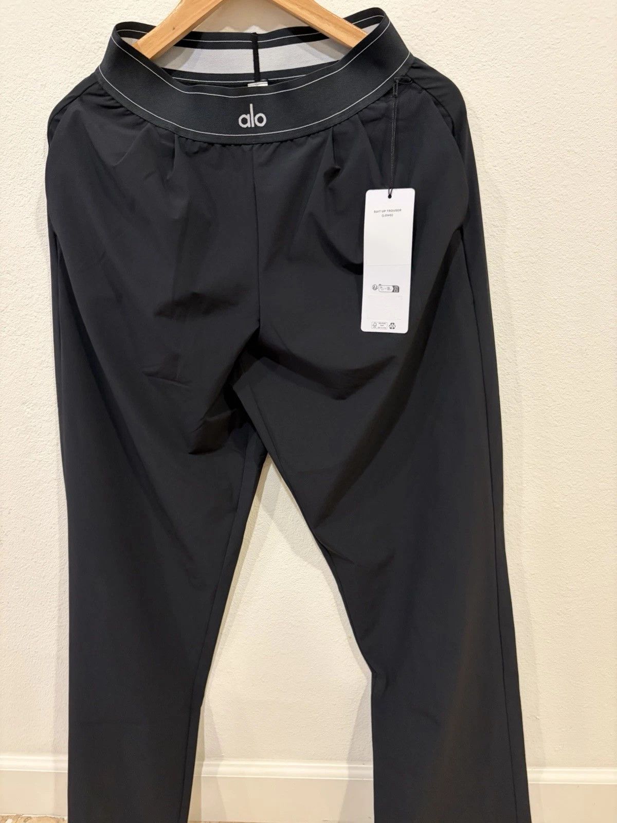 Alo Suit Up Trouser Black Womens Loose Wide Leg Lounge Pants