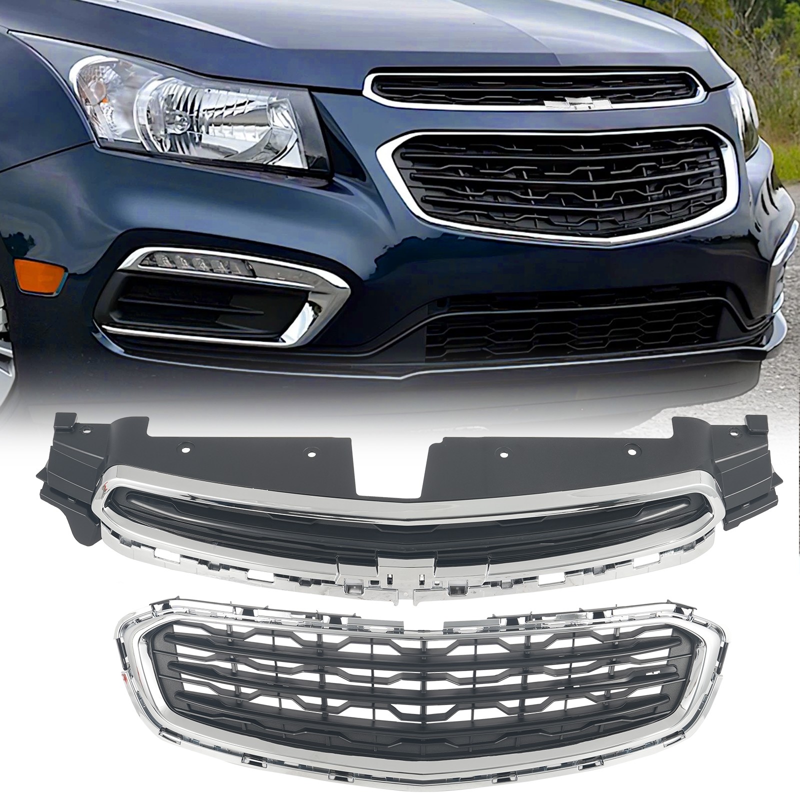 Fit Chevrolet Cruze 2015 Limited 2016 Front Bumper Upper+Lower Grille Grill