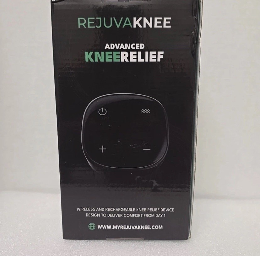 REJUVA KNEE Advanced Knee Relief Wireless Rechargeable Knee Brace Gray- NIB REJUVA KNEE Advanced Knee Relief Wireless Rechargeable Knee Brace Gray- NIB