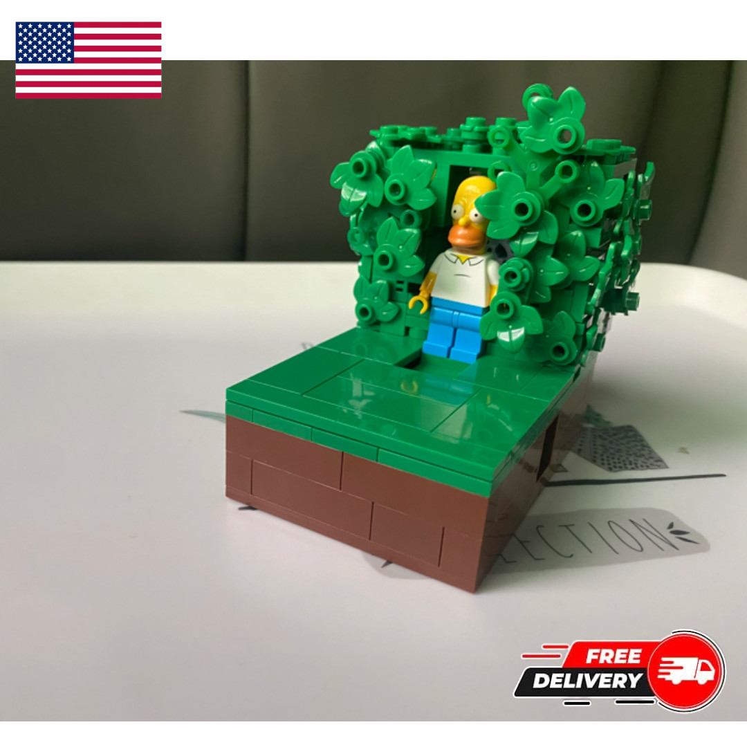 Homer Disappearing into Bush Meme – 227PCS Simpsons Building Block Set Funny Toy Homer Disappearing into Bush Meme – 227PCS Simpsons Building Block Set Funny Toy
