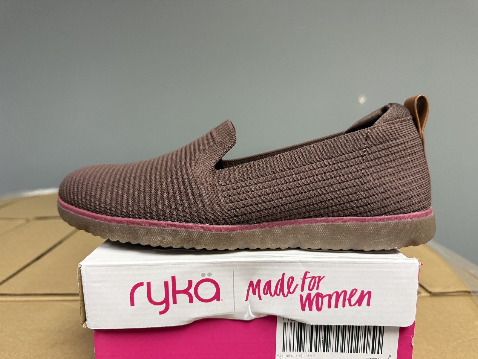 Ryka Effortless Washable Slip-Ons Womens 9W Chicory Brown NIB
