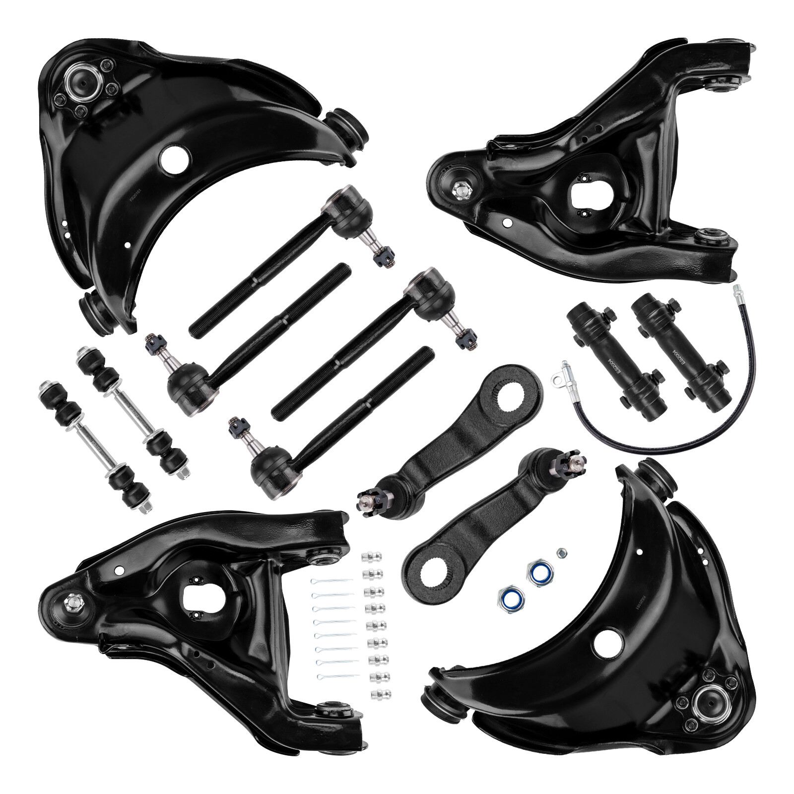 For 1993-2000 Chevy C1500 C2500 Complete 15pcs Front Control Arms Tie Rods Kit
