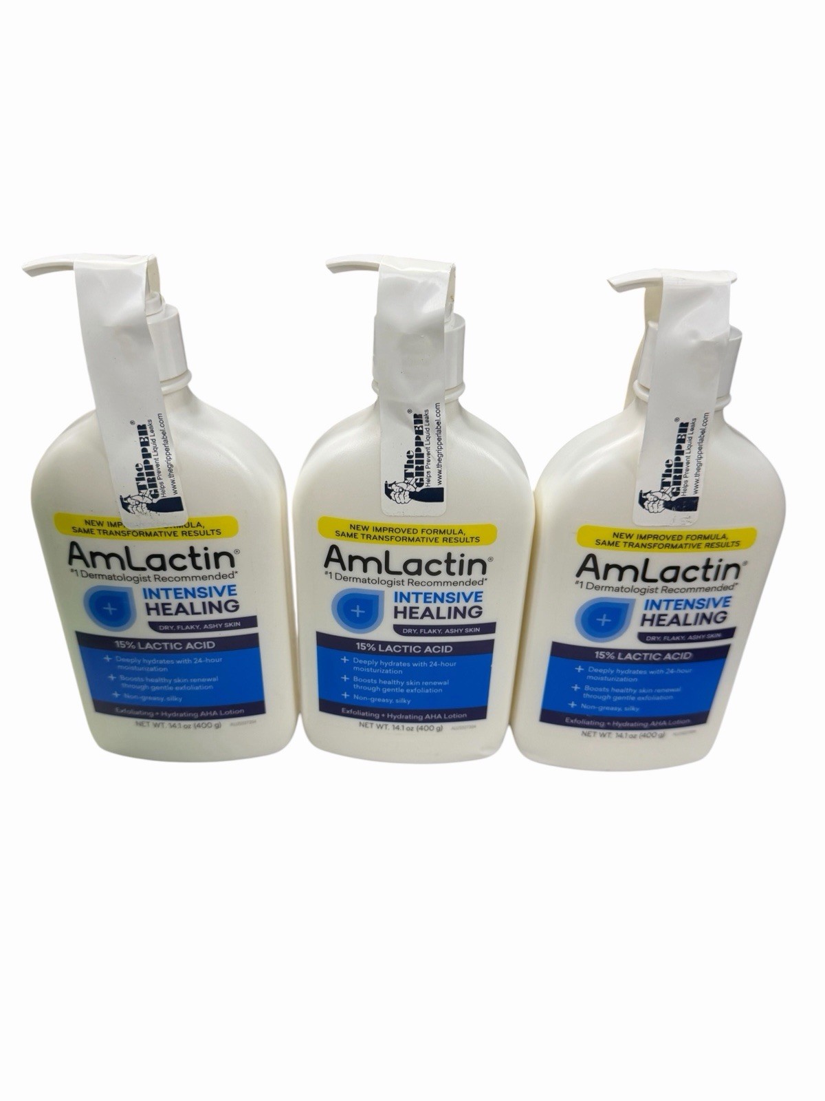 AmLactin Intensive Healing 15% Lactic Acid Lotion 14.1 oz, Lot of 3 NEW