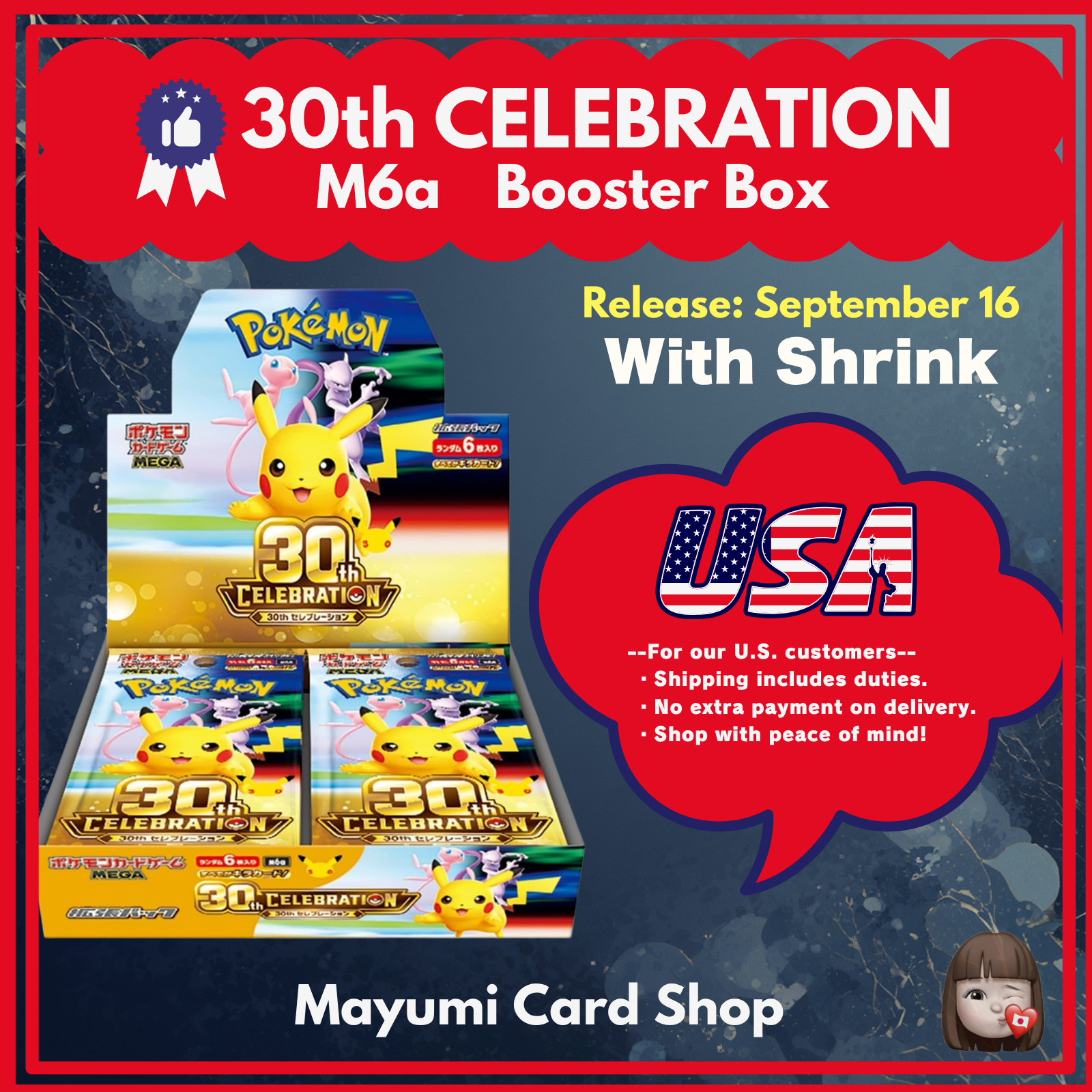 [PSL] MEGA 30th Celebration Booster Box M6a Japanese Pokemon Card Game w/shrink.
