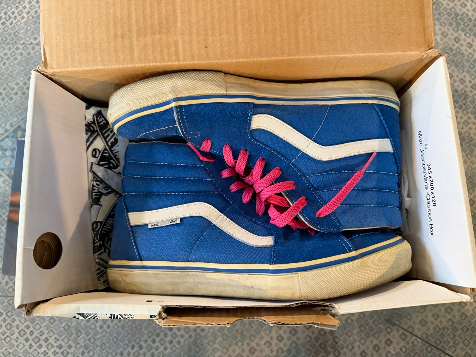 VANS Sk8-Hi LX Vault Marc Jacobs Men’s High Top Sneakers Blue/White/Pink