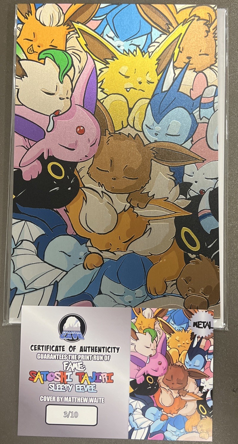 SLEEPY EEVEE FAME: SATOSHI TAJIRI- METAL-  MATTHEW WAITE COLLECTOR CAVE 3/10🤩