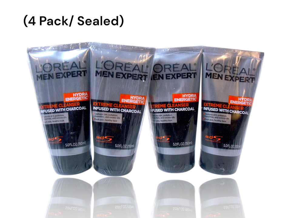 4-Pack, L\'Oreal Men Expert Hydra Energetic Extreme Body Cleanser w/ Charcoal 5oz