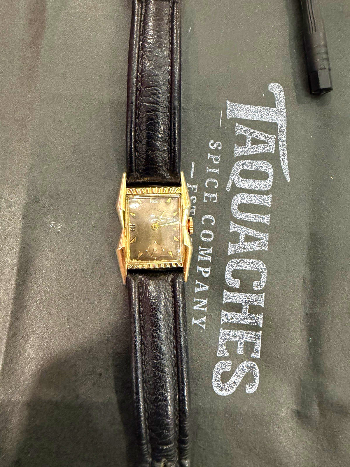 Lord Elgin Vintage 1950s Gold Filled Rectangle Manual Wind Small Seconds Watch
