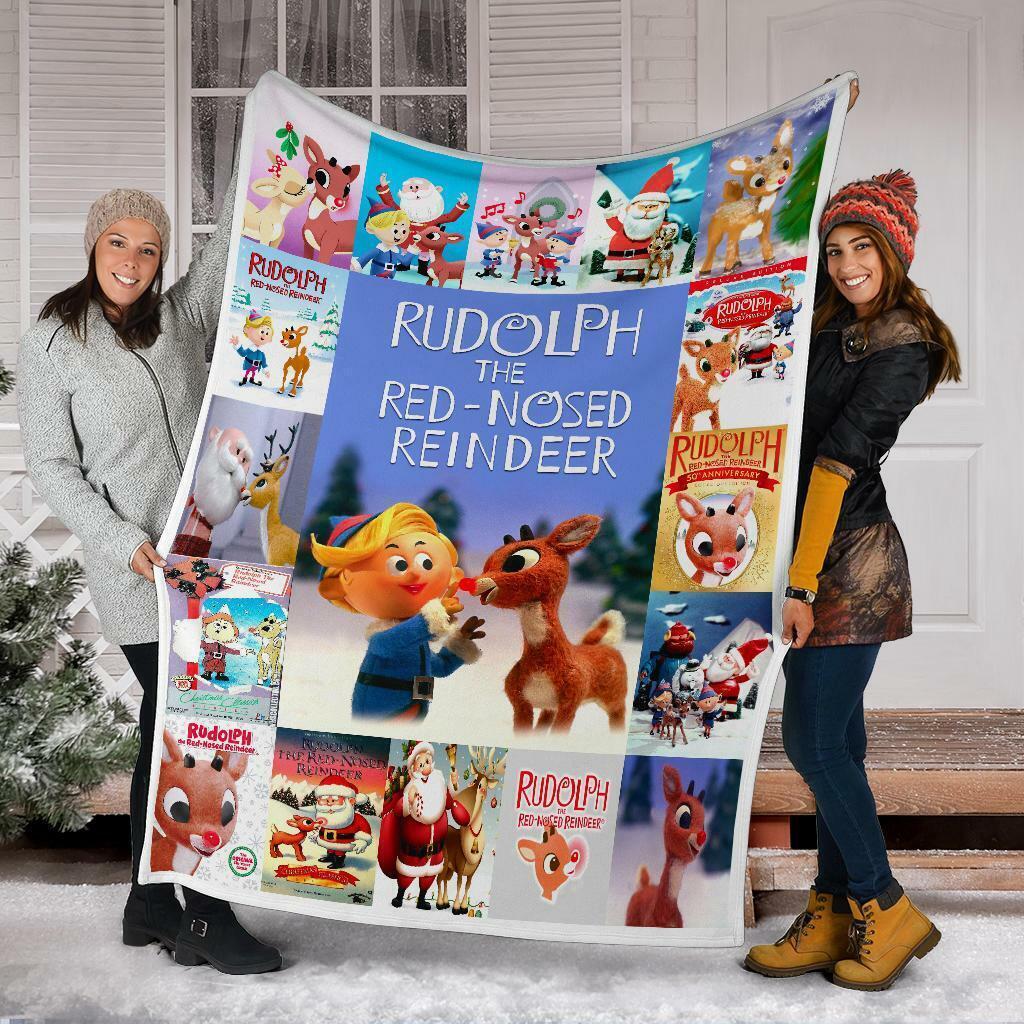 Rudolph The Red Nosed Reindeer Fleece, Sherpa Blanket Christmas TV special