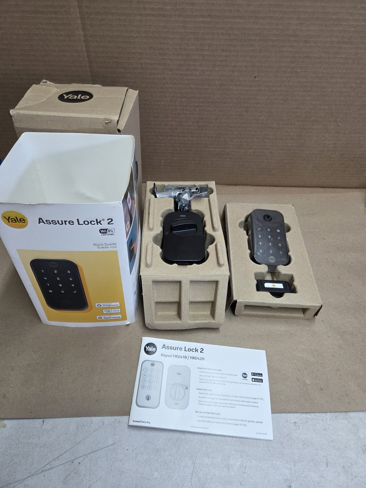 Yale Assure Lock 2 Keypad with Wi-Fi - Black Suede NEW Complete Yale Assure Lock 2 Keypad with Wi-Fi - Black Suede NEW Complete
