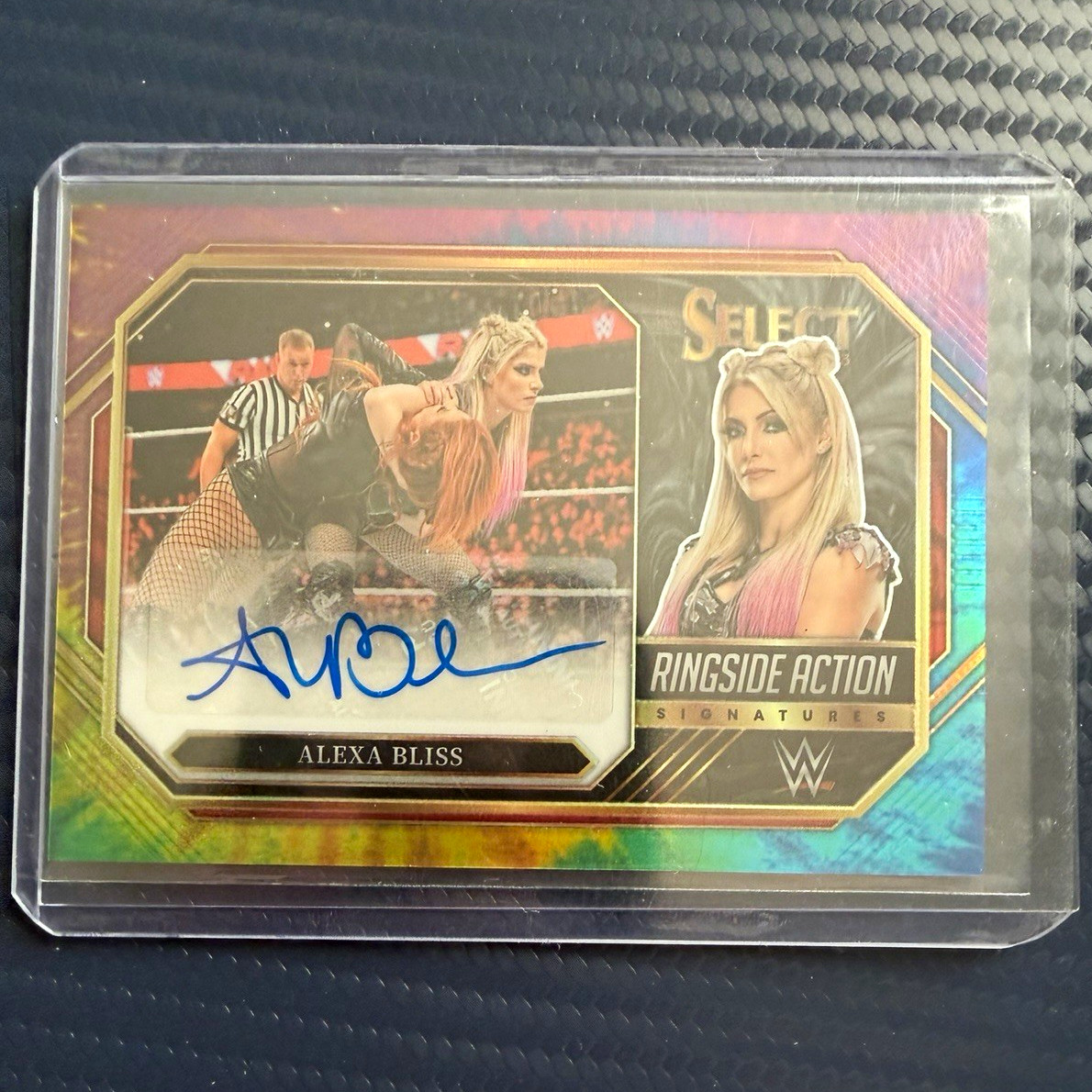 Panini 2023 Select WWE Alexa Bliss Ringside Action Signatures Prizm Auto 21/25 Panini 2023 Select WWE Alexa Bliss Ringside Action Signatures Prizm Auto 21/25