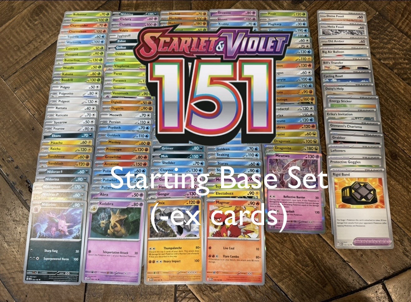 Pokemon SV 151 Complete Starting Base Set (-EXs)  153/165 Cards C/UC Rare Holos