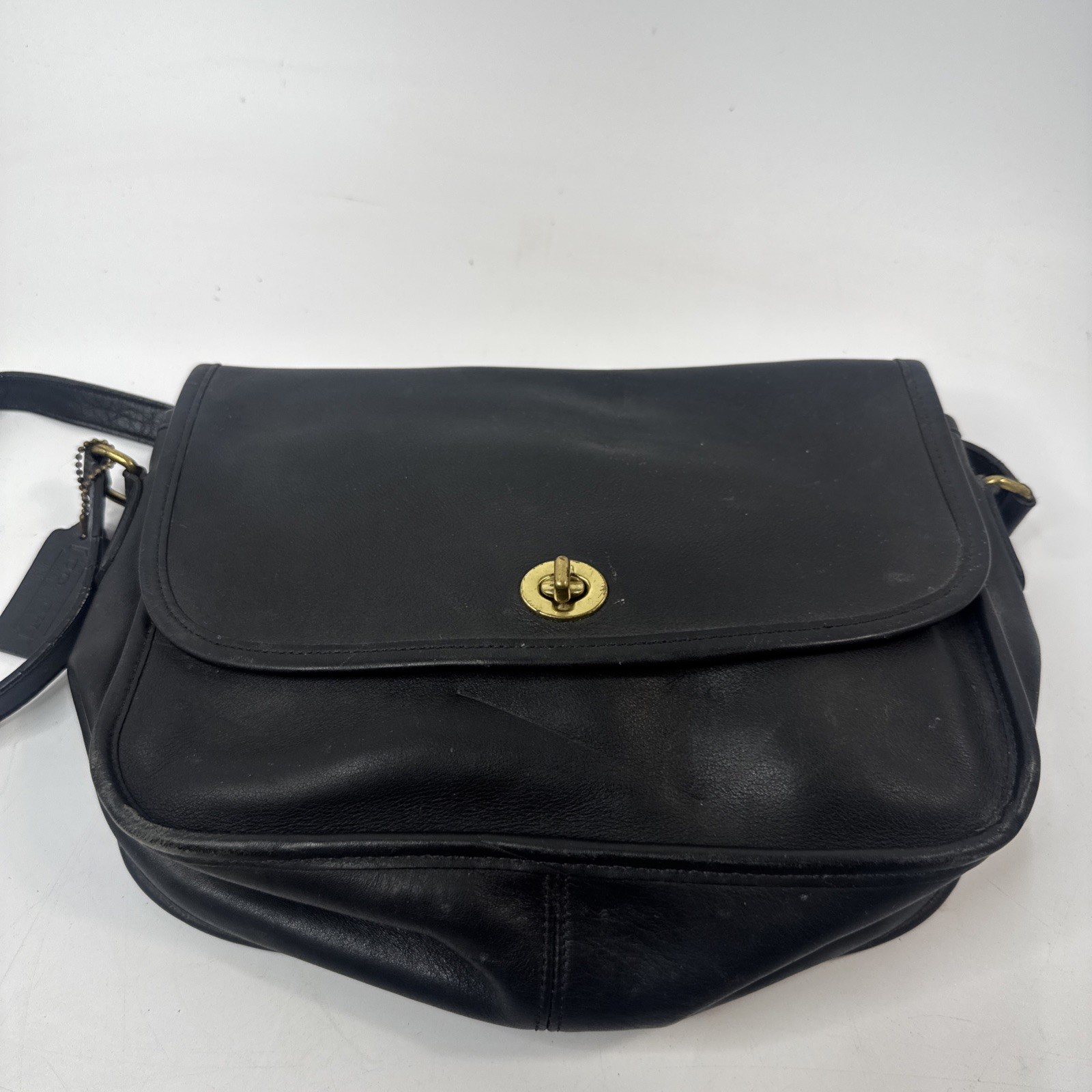 COACH Vintage City Black Leather Crossbody Shoulder Bag Handbag Purse 9790