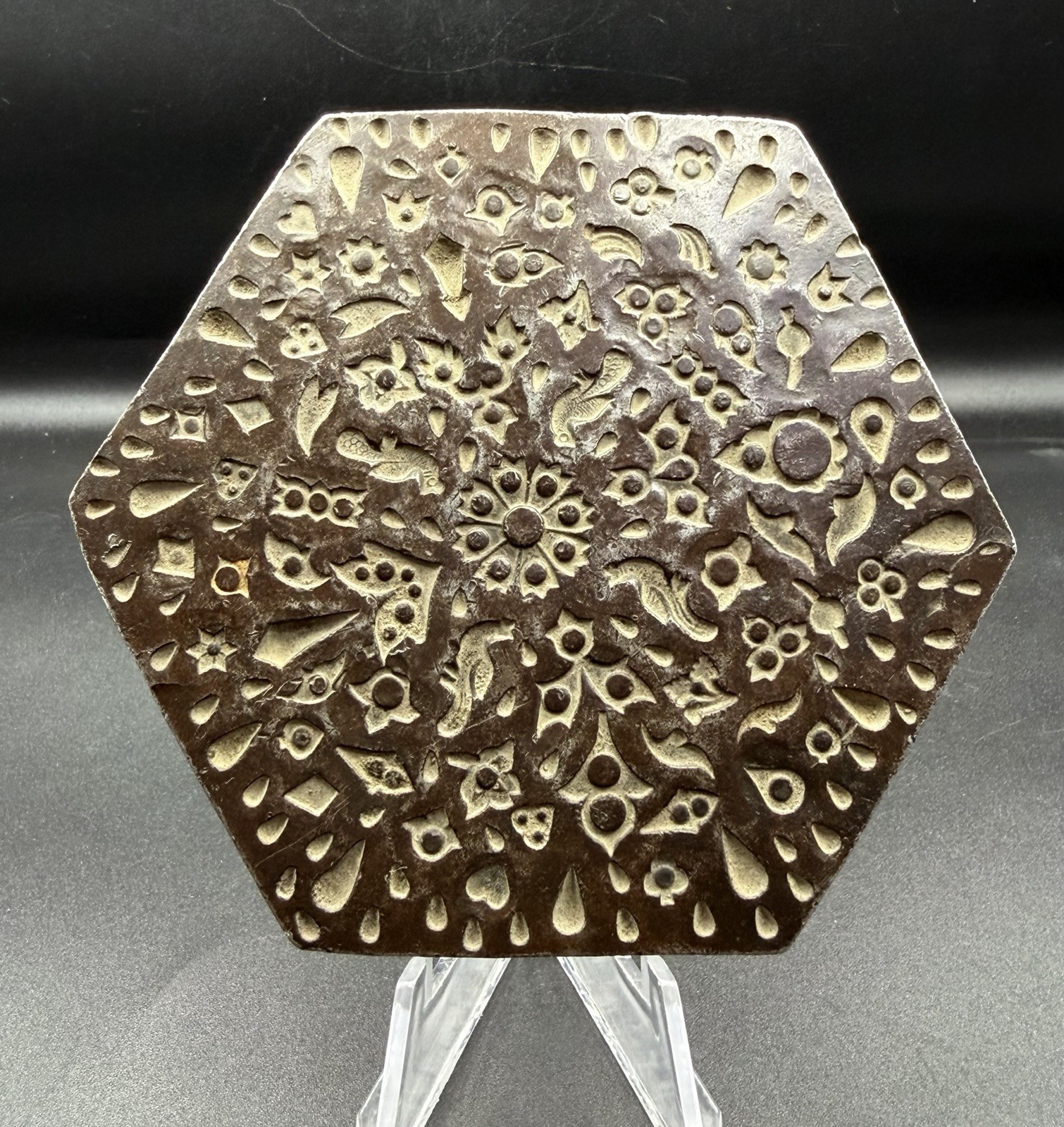 Antique Jeweler Steel Die Geometric Floral Mold Metal Forming Tool 11cm