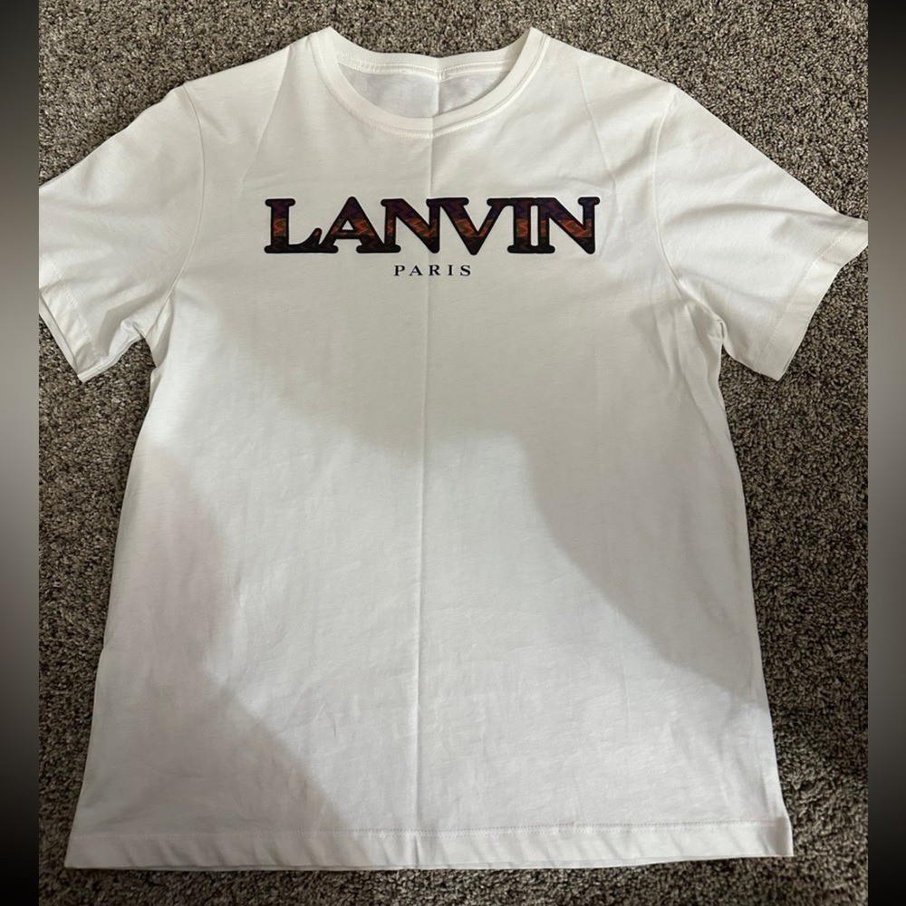Authentic Lanvin Paris Graphic Logo T-Shirt – White (Size 14Y)