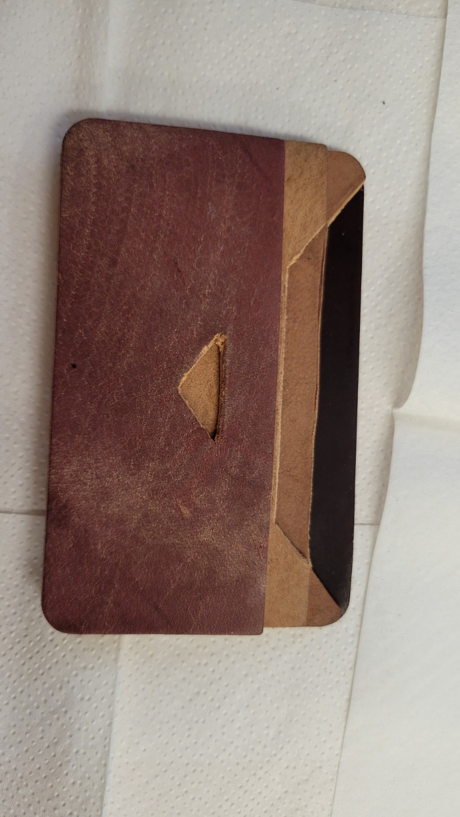 *imperfect Read* Shell Cordovan Credit Card Wallet Kit Template (Needs Sewing)
