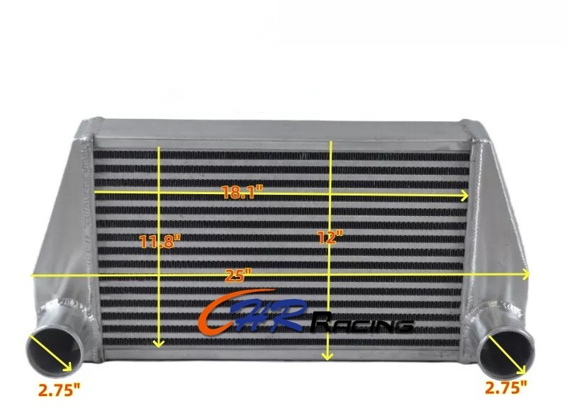 25X12X3.5\'\' UNIVERSAL V MOUNT TURBO INTERCOOLER FMIC 2.75\