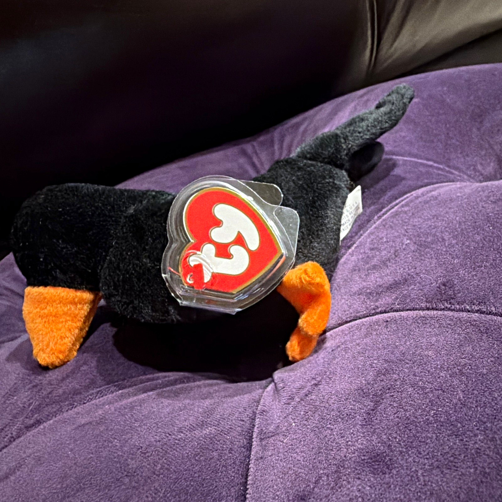 💎 RARE - Ty Beanie Baby - KOREAN CAW THE CROW 3rd Gen Hang/1st Gen Tush Mint