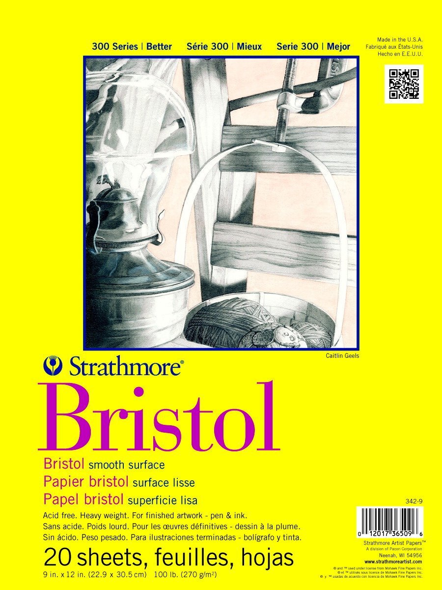 Strathmore 300 Series Bristol Smooth Pad 9x12 Heavy Weight 20 Sheets Strathmore 300 Series Bristol Smooth Pad 9x12 Heavy Weight 20 Sheets