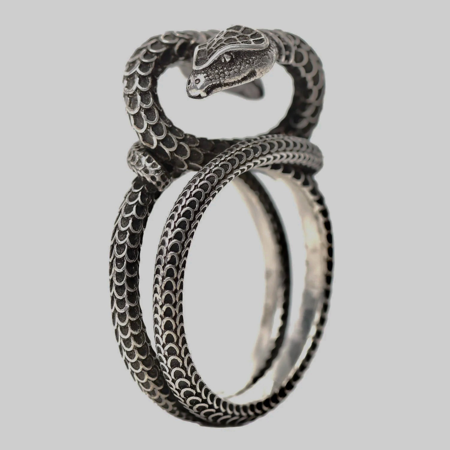 GUCCI Vintage Ring Garden Double Snake Size 20 US9 925 Silver