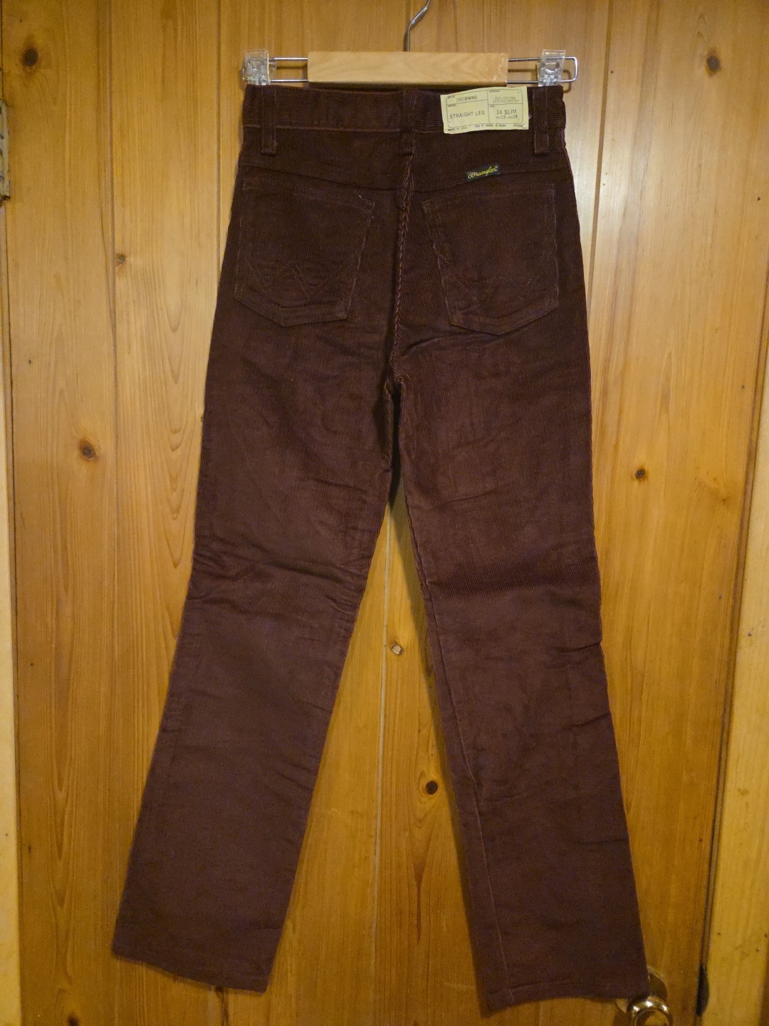 VTG 70s Deadstock NOS NWT Wrangler Brown Corduroy Pants Sz 14 SLIM WST25\ VTG 70s Deadstock NOS NWT Wrangler Brown Corduroy Pants Sz 14 SLIM WST25\