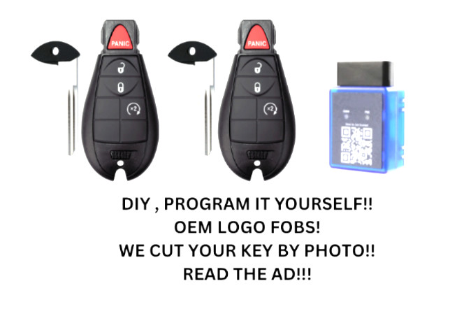 DIY Pair OEM RAM 2013-2017 Fobik GQ4-53T 68508721AA + Key Cutting