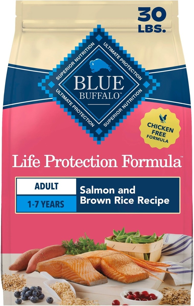 Blue Buffalo Life Protection Formula Adult Salmon & Brown Rice Dry Dog Food,30lb