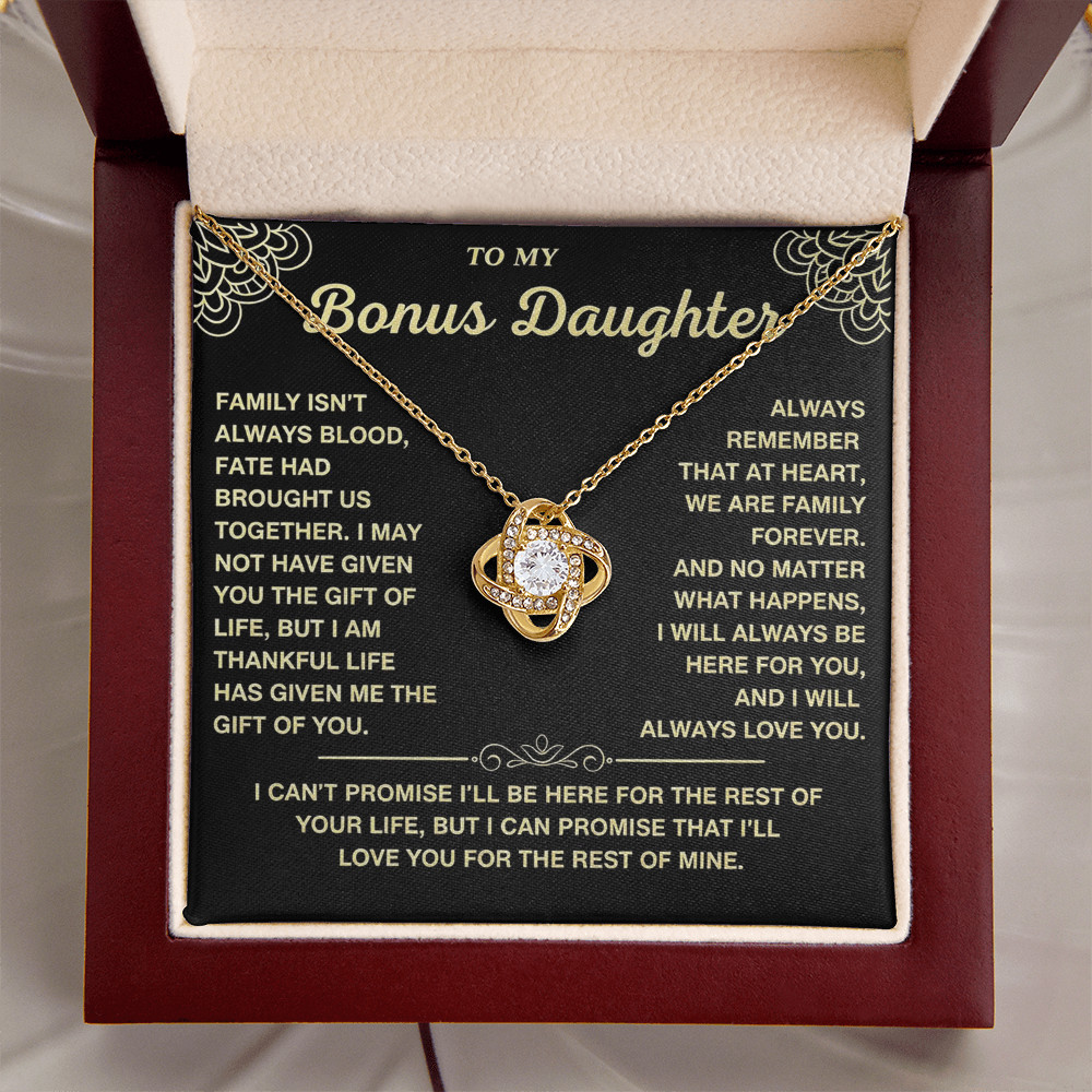 To My Bonus daughter Birthday Graduation Heart Necklace Meaningful Gift from dad To My Bonus daughter Birthday Graduation Heart Necklace Meaningful Gift from dad