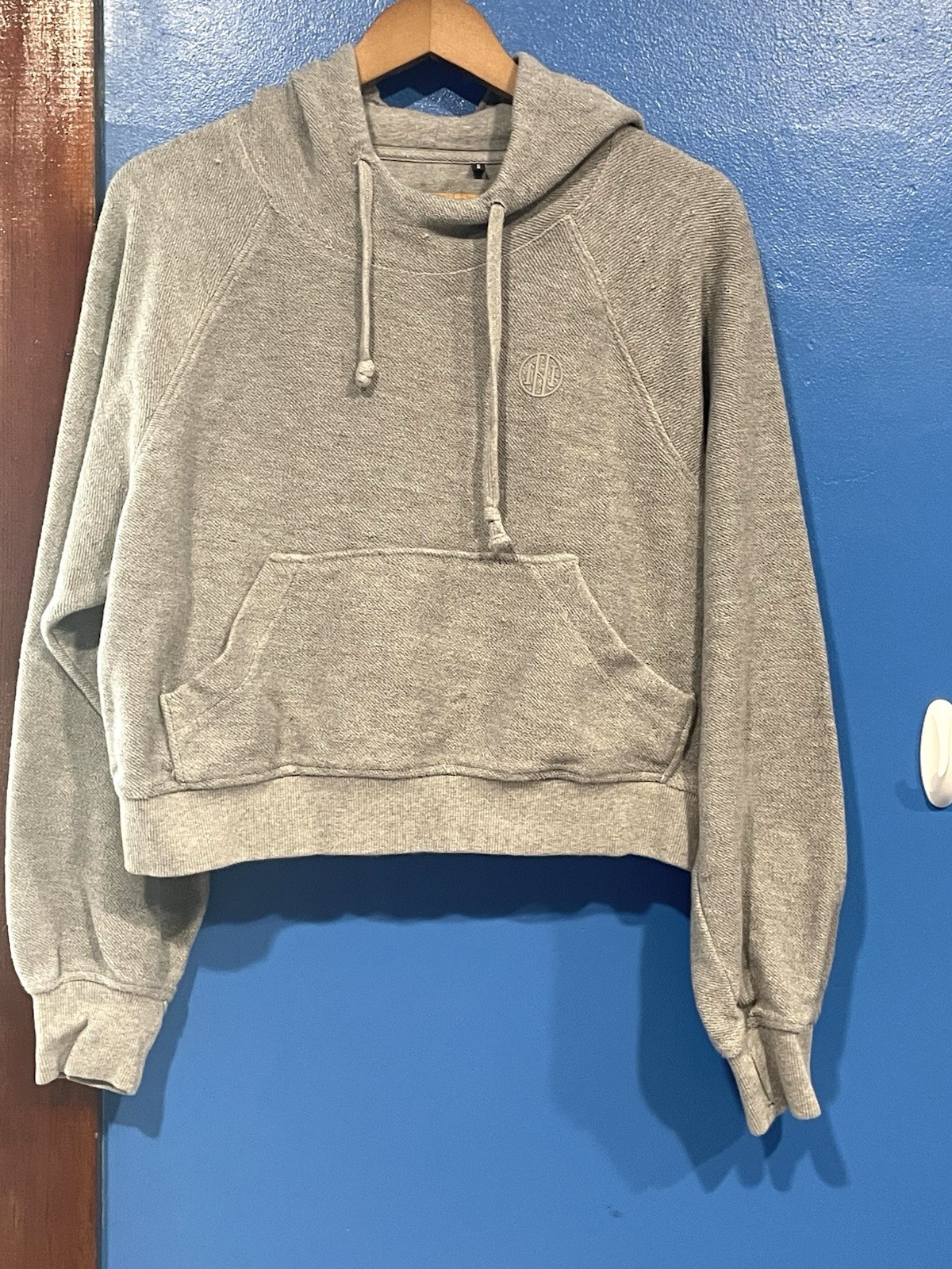 Ninth Hall Fundamentals Grey Boxy Cropped Hoodie Pullover, Women\'s Large Ninth Hall Fundamentals Grey Boxy Cropped Hoodie Pullover, Women\'s Large