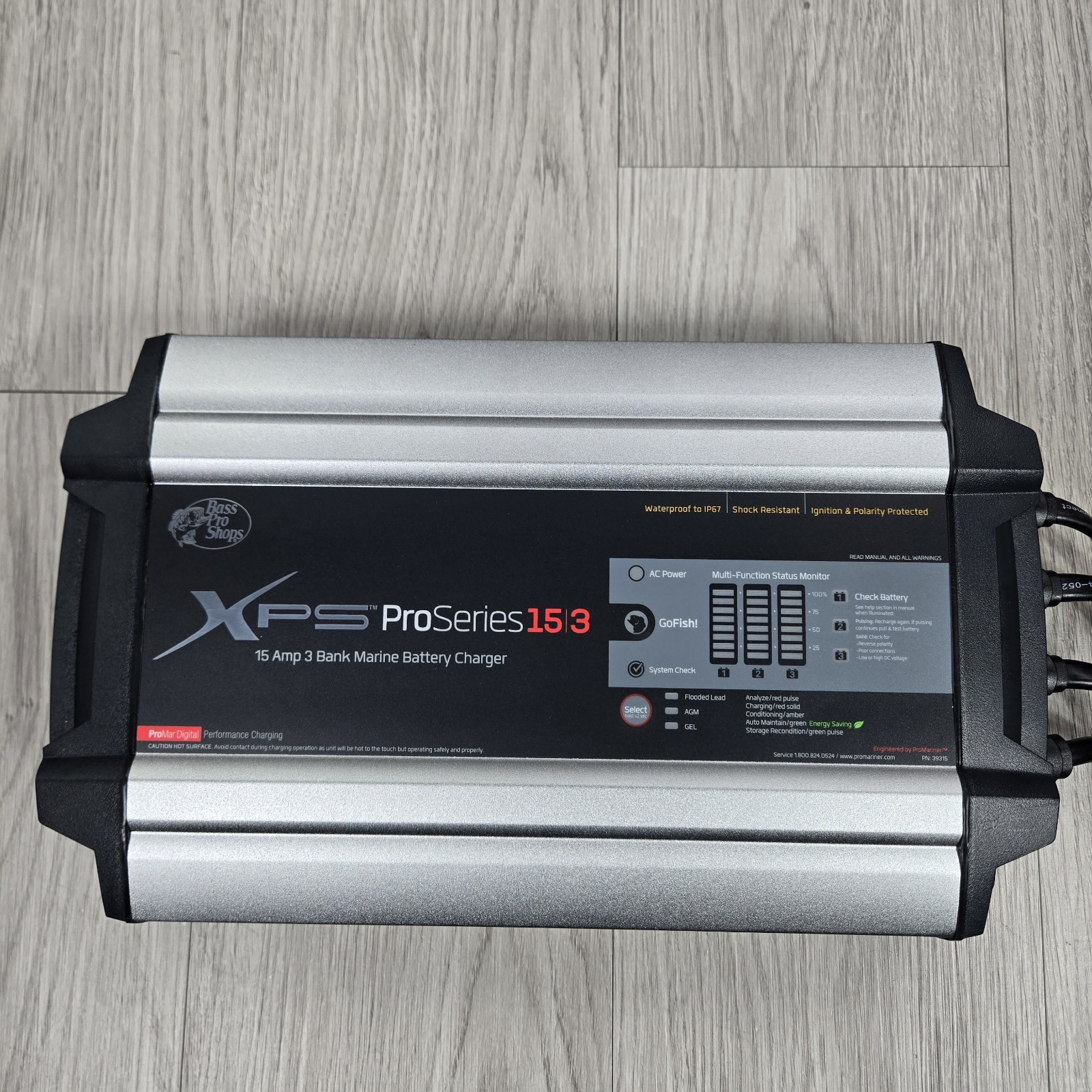 Bass Pro Shops XPS Pro Series Digital 15 Amp 3 Bank Marine Battery Charger Bass Pro Shops XPS Pro Series Digital 15 Amp 3 Bank Marine Battery Charger