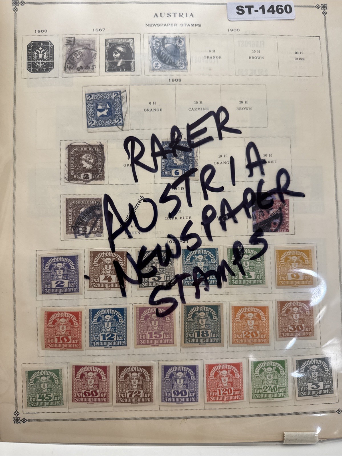 SCOTT\'S WORLD STAMP ALBUM BREAK: Austria Stamps Lot 1867+ w/ Newspaper ST-1460