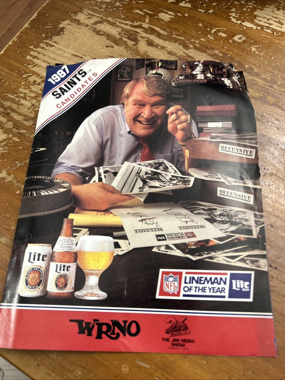 1987 Lite Beer Lineman of year John Madden Saints Steve Korte Bruce Clark