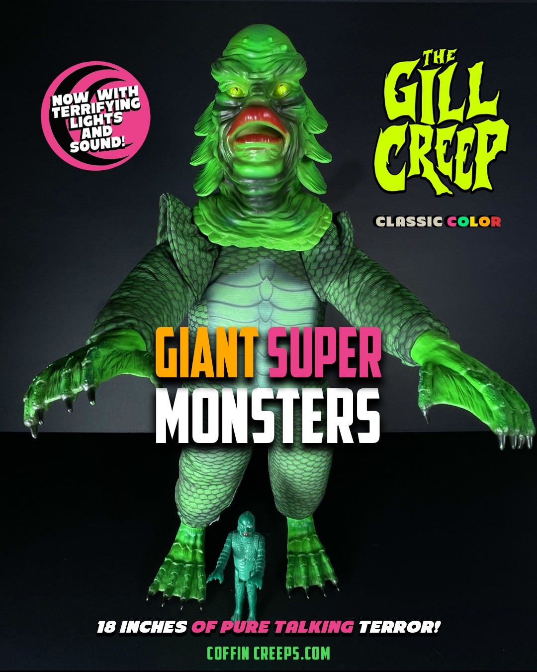 Giant Talking Creature From The Black Lagoon Horror Coffin Creeps Doll