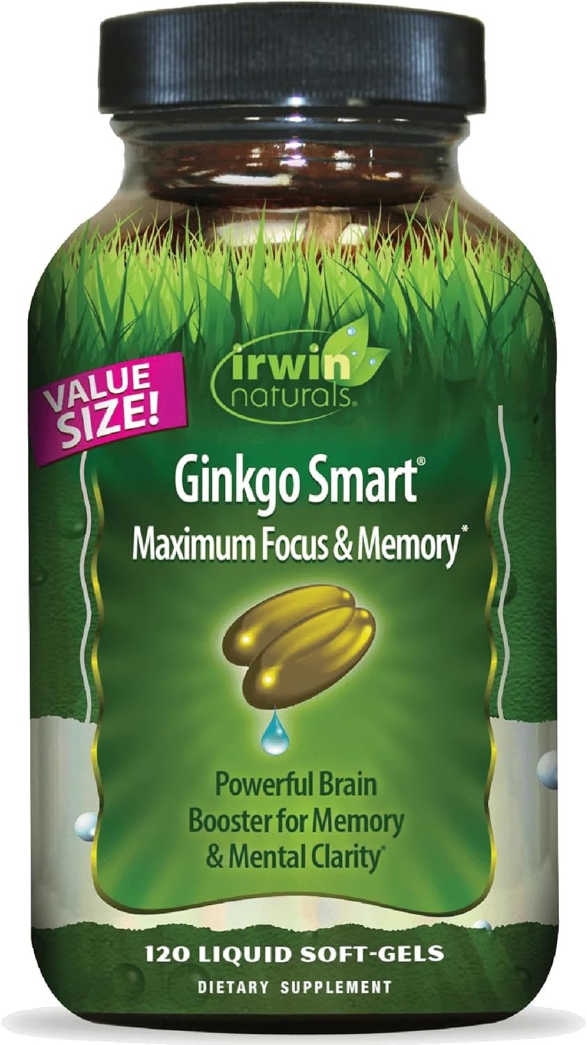Irwin Naturals Ginkgo Smart Maximum Focus & Memory 120 sgels Pack of 2 Irwin Naturals Ginkgo Smart Maximum Focus & Memory 120 sgels Pack of 2
