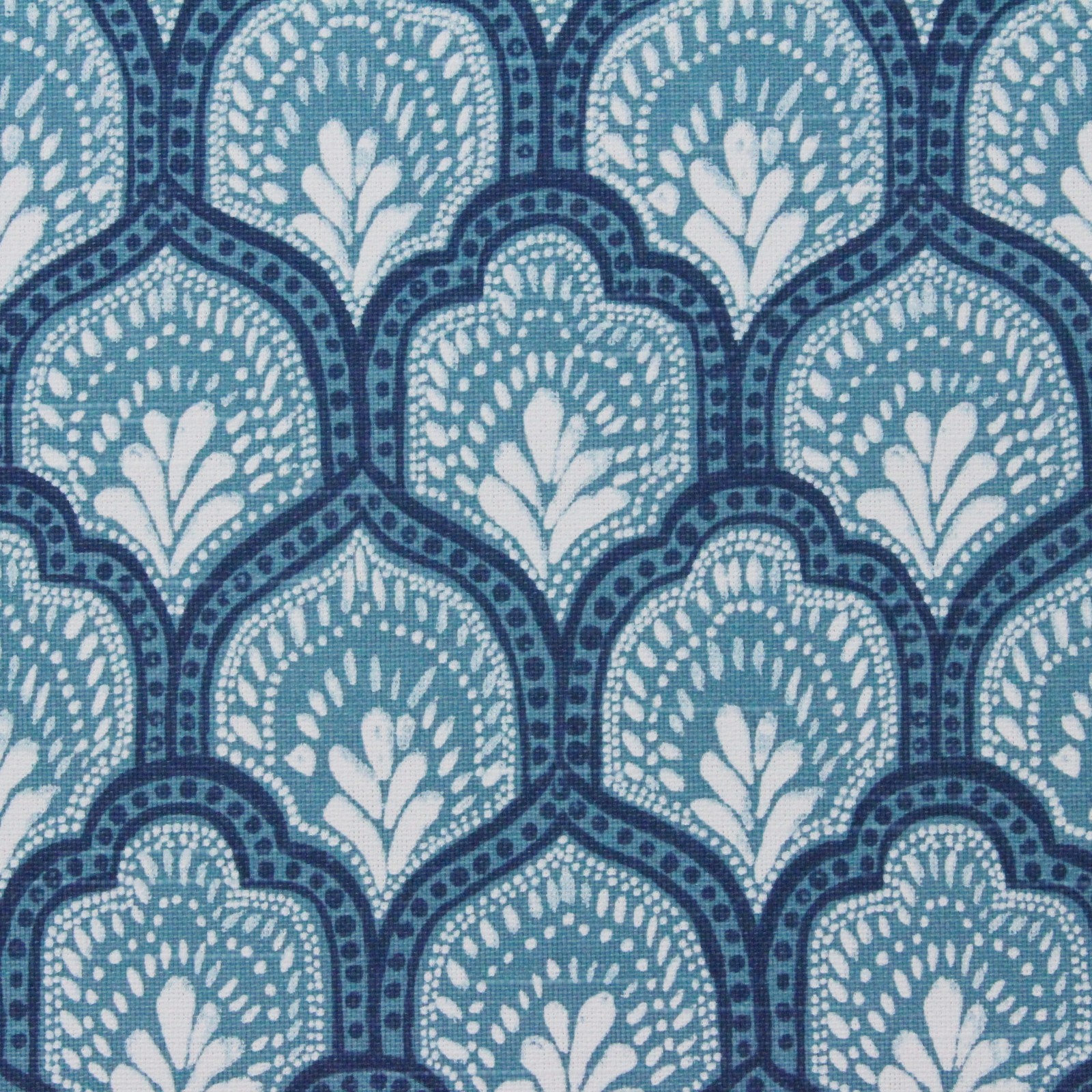 LACEFIELD DESIGNS ISLA CYAN BLUE FLORAL MEDALLION MULTIUSE FABRIC BY YARD 54