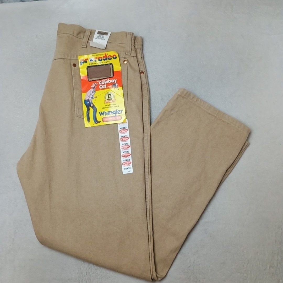 Vintage Wrangler Jeans Mens 40x32 Beige Cowboy Cut Bootcut 13MWZTN Original Y2K