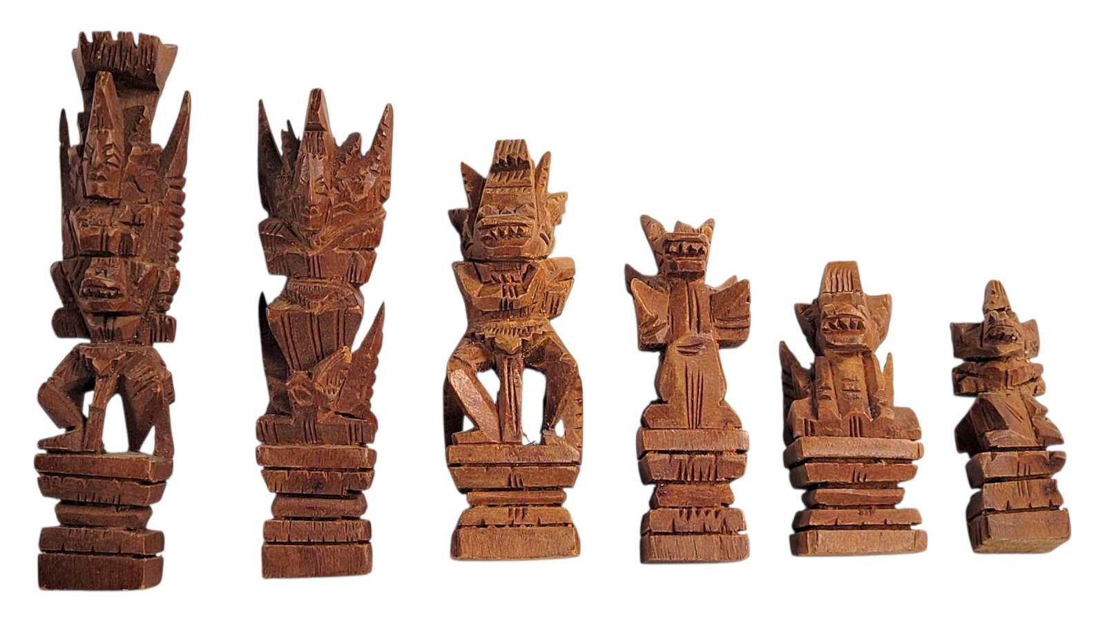 Vtg Hand-Carved Balinese Chess Set – Intricate Hardwood Pieces w/ Board Hindu... Vtg Hand-Carved Balinese Chess Set – Intricate Hardwood Pieces w/ Board Hindu...