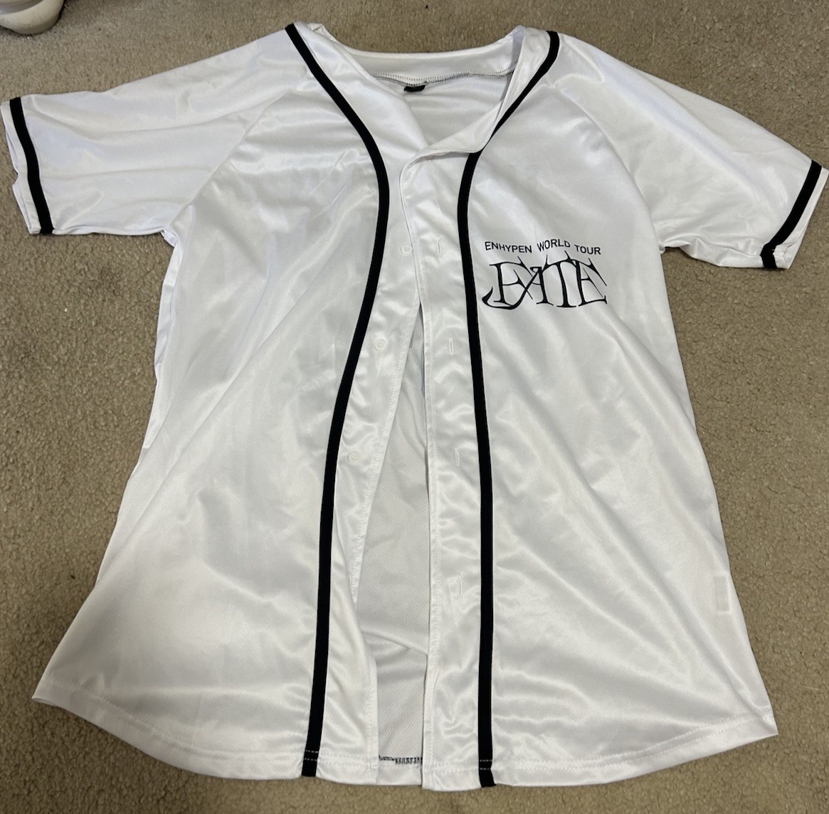 Unofficial ENHYPEN World Tour FATE Jungwon 04 White Button-Up Jersey Music Unofficial ENHYPEN World Tour FATE Jungwon 04 White Button-Up Jersey Music