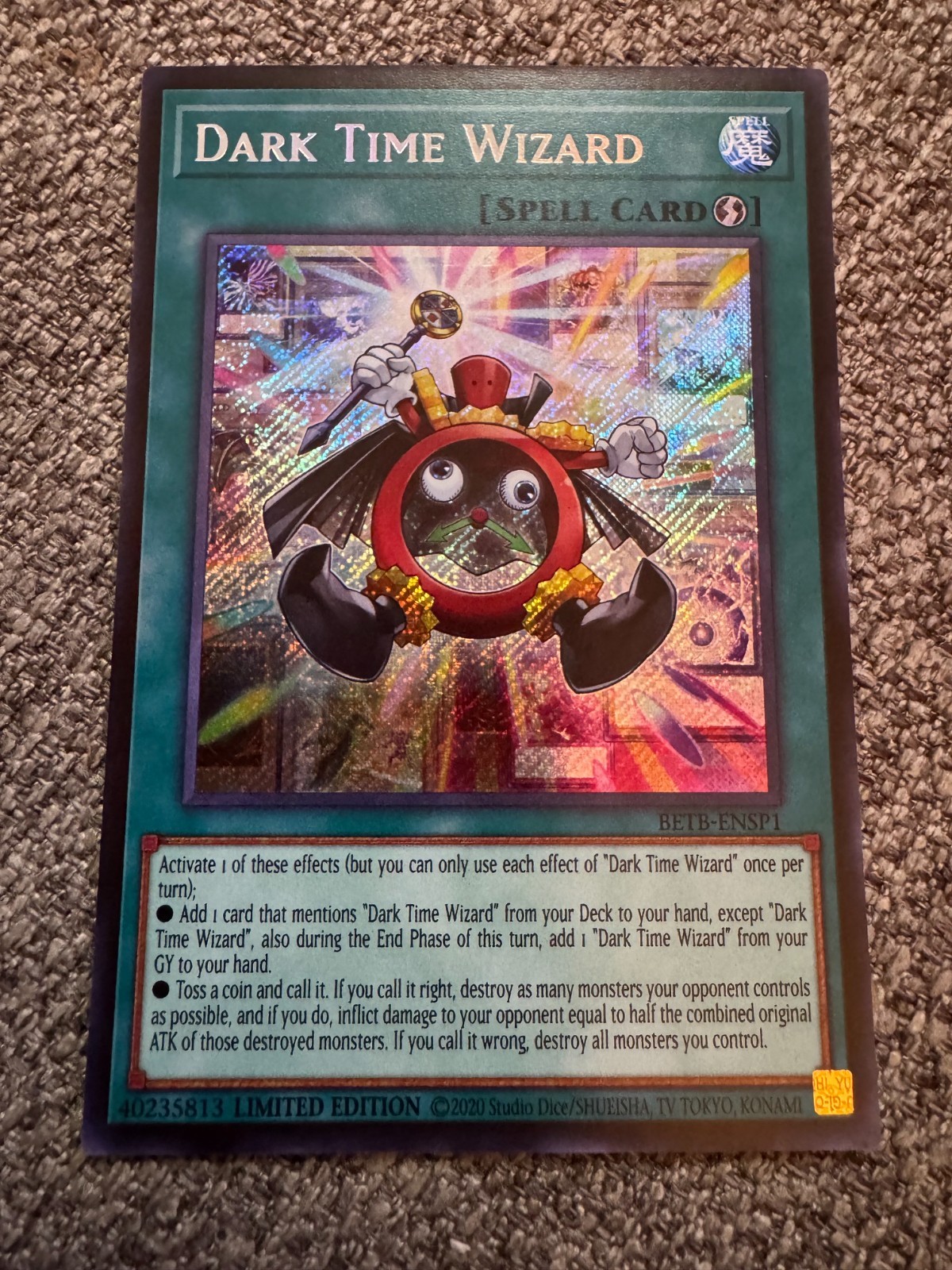 Yu-gi-Oh Dark Time Wizard BETB-ENSP1 Beyond The Brave Sneak Peak Secret Rare NM