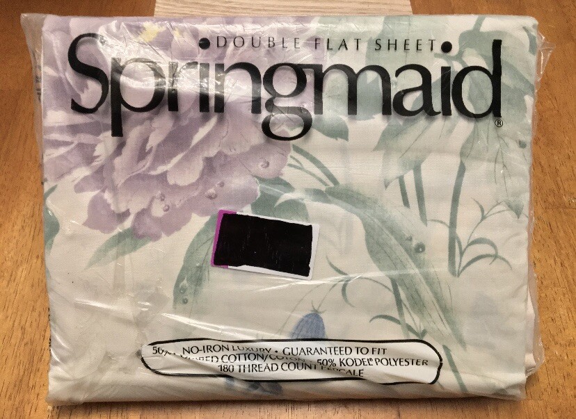 Vintage Springmade Double Flat Sheet. No Iron. Flower Burst. New In Package Vintage Springmade Double Flat Sheet. No Iron. Flower Burst. New In Package