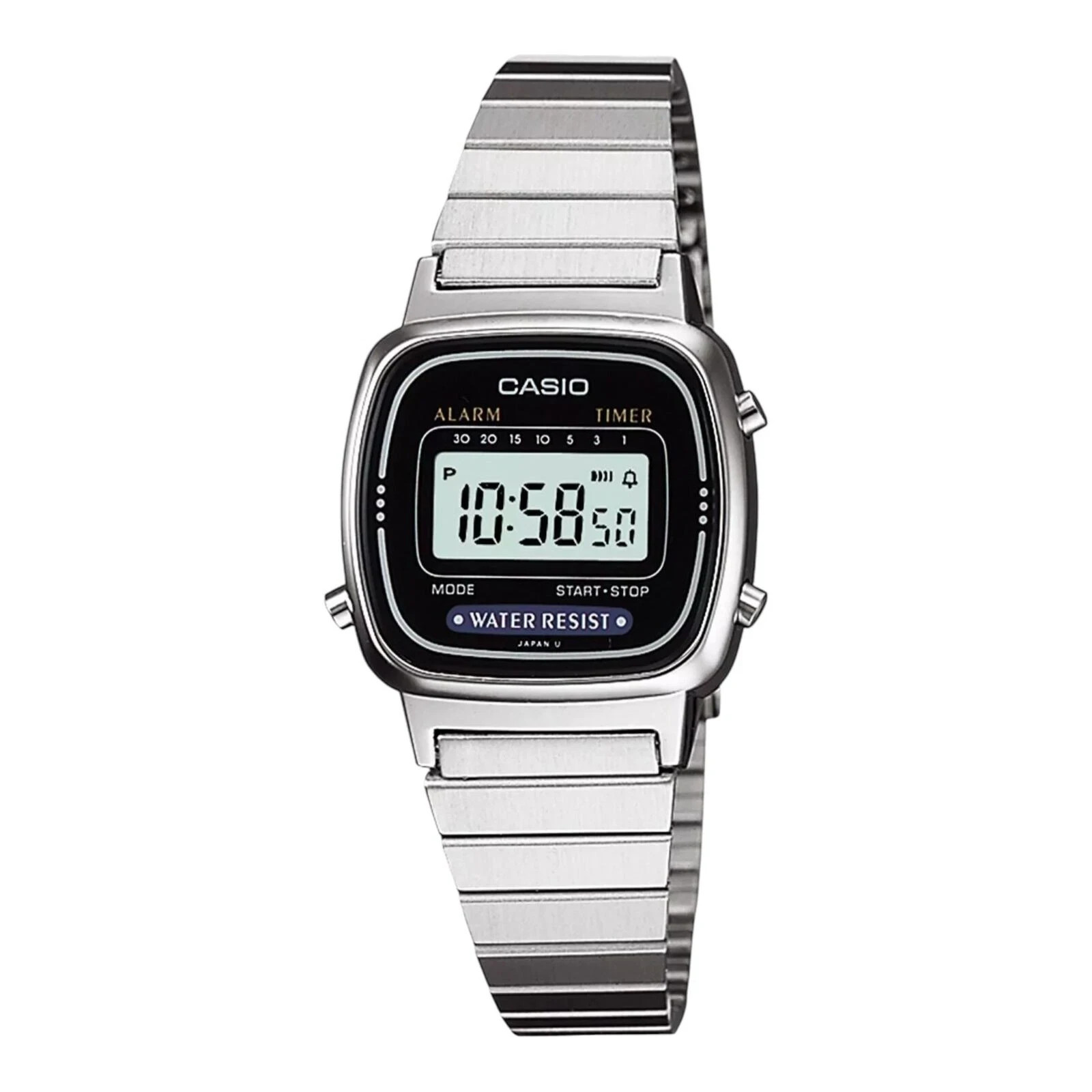 Casio LA670WA-1D Women's Silver Digital Watch Stainless Steel Vintage New