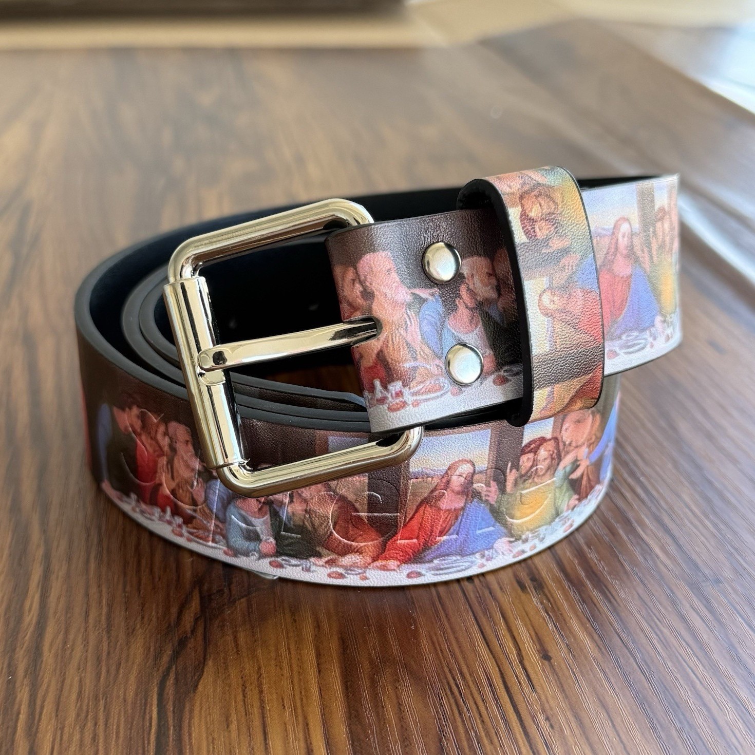 Supreme The Last Supper Belt Embossed Logo
