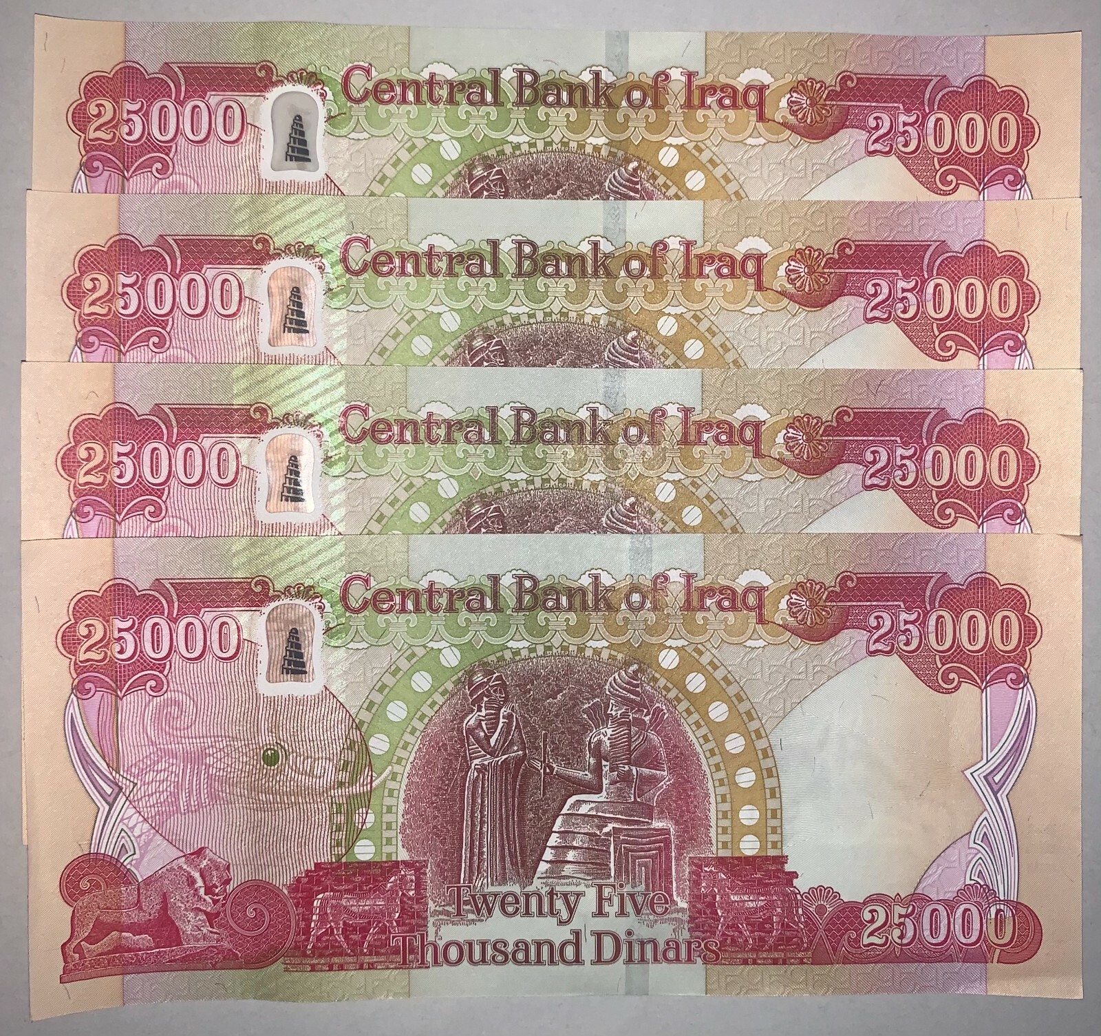 Iraq 100000 Dinars (25,000 x 4) 2020+ NEW UNCIRCULATED 100k IQD Authentic Active