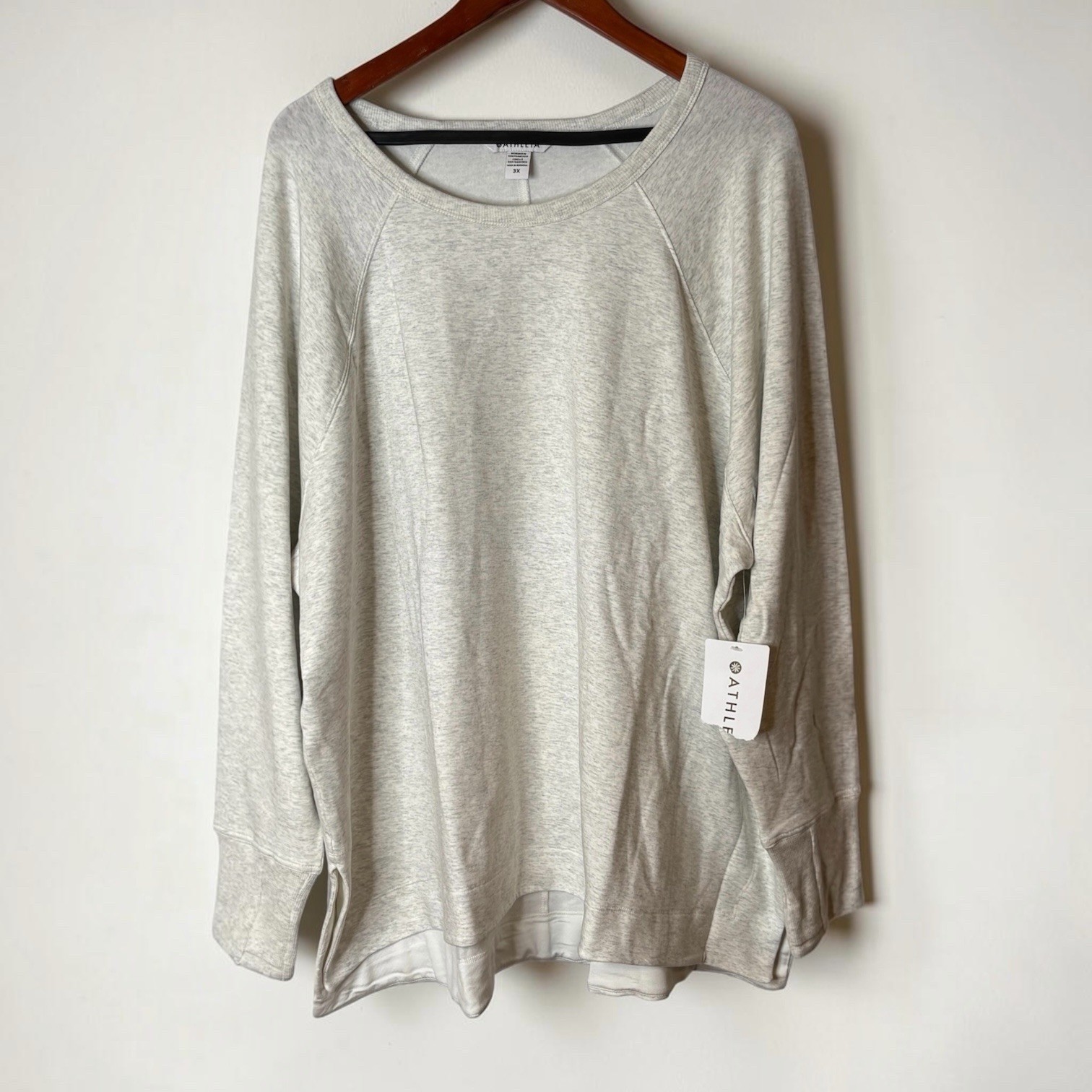 NEW ATHLETA Coaster Luxe Relaunch Sweatshirt 3X Light Gray Heather Pullover