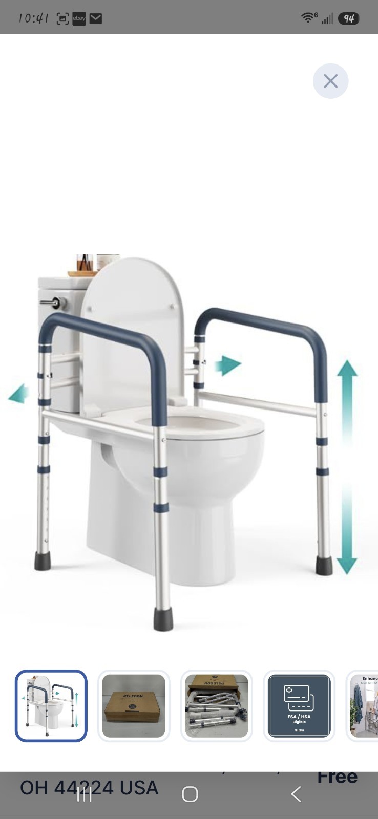 PELEGON Toilet Safety Rails (350 lb) - Adjustable Toilet Safety Frame & Rails, PELEGON Toilet Safety Rails (350 lb) - Adjustable Toilet Safety Frame & Rails,