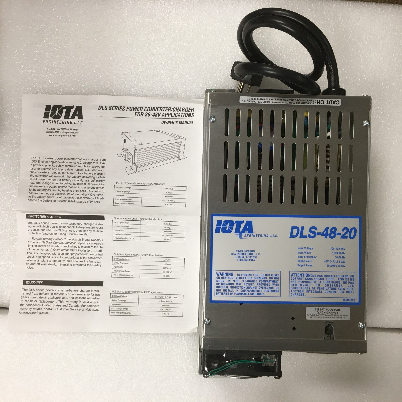 New  IOTA DLS-48-20 48 Volt, 20 Amp Converter - DLS Series