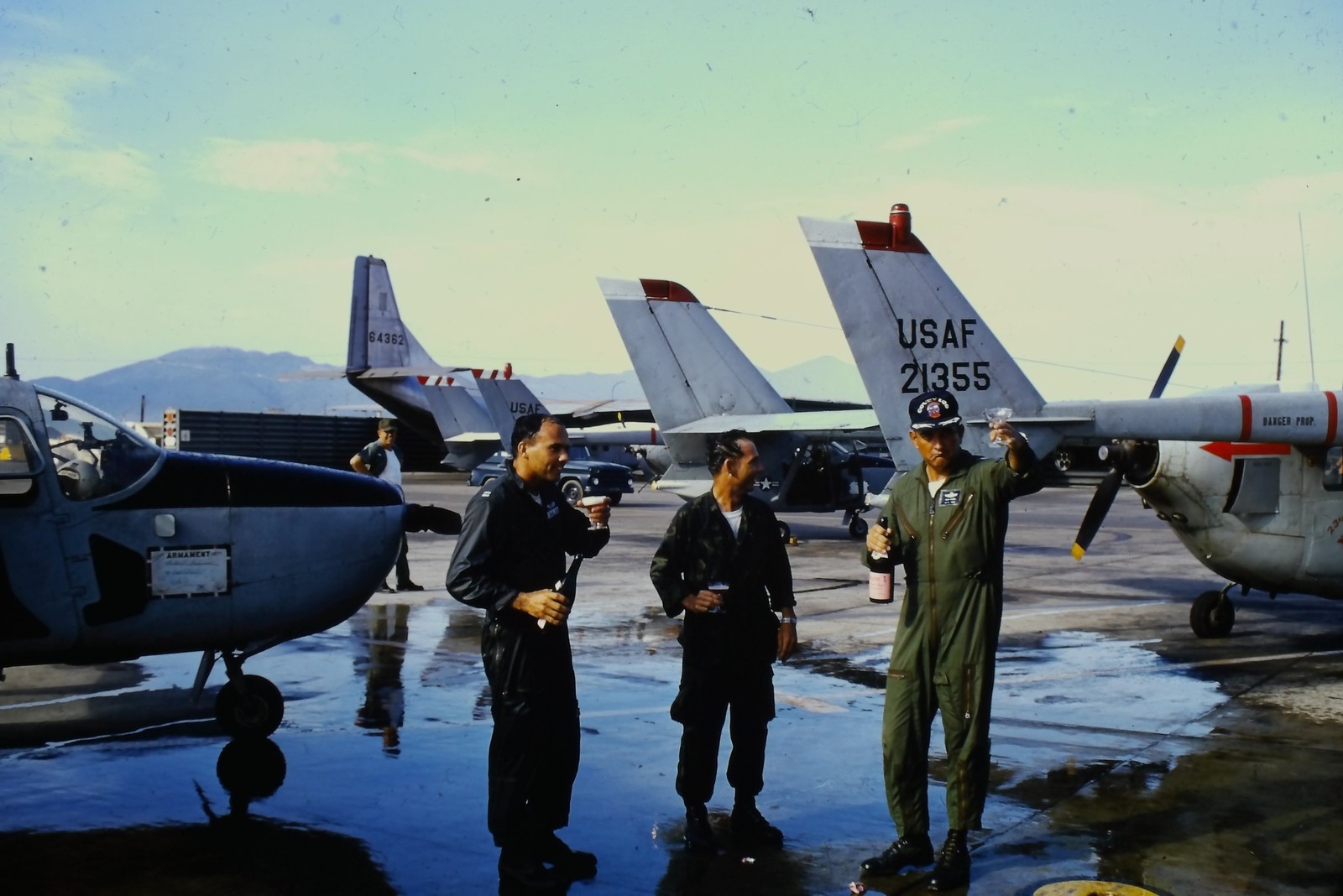 c1960's Kodachrome 35mm Slide, USAF Airmen C 130 Hercules Military Aircraft